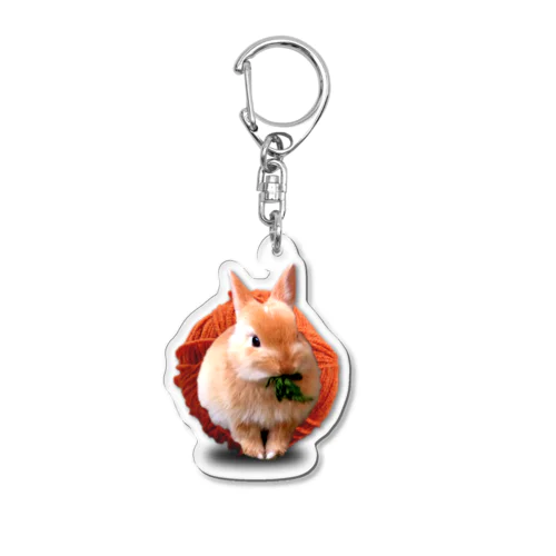 毛玉うさぎ-うさぎのうみ Acrylic Key Chain