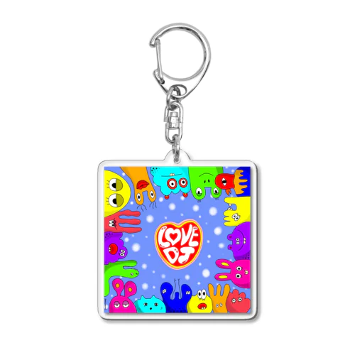 LOVE DJ Acrylic Key Chain