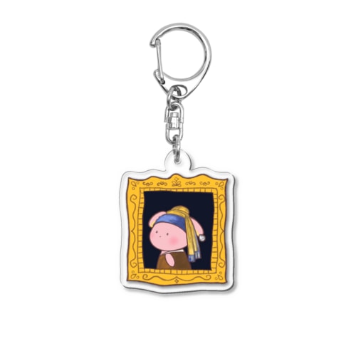 真珠の耳飾りの少女　ぴょんちゃん Acrylic Key Chain