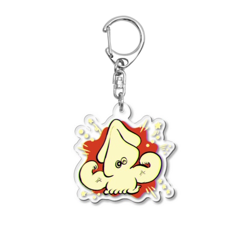 正座のムキムキいかちゃん Acrylic Key Chain