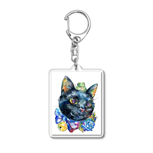 蛙と猫 Acrylic Key Chain