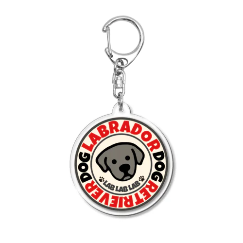 Lab Lab Lab 黒ラブ アクリルキーホルダー Acrylic Key Chain