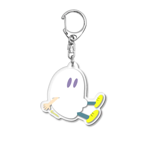 おすわり二頭身おばけ Acrylic Key Chain