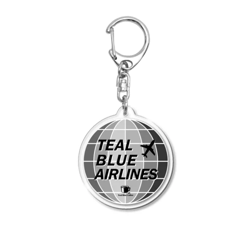 TEAL BLUE AIRLINES - grayscale Ver. - Acrylic Key Chain