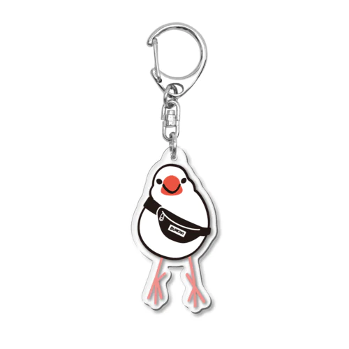 おでかけ文鳥ウエストポーチ Acrylic Key Chain
