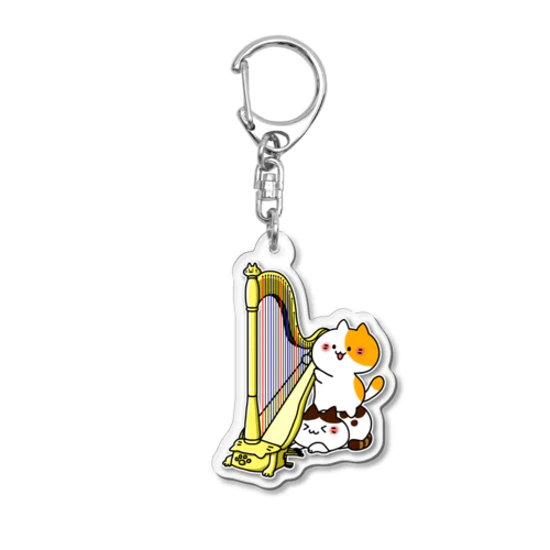 ハープねこ Acrylic Key Chain