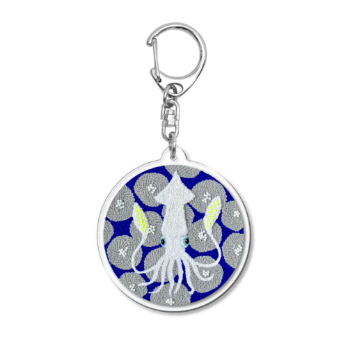 パンチニードル烏賊 Acrylic Key Chain