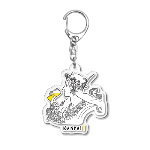  名画 × BEER（ミュシャ） Acrylic Key Chain