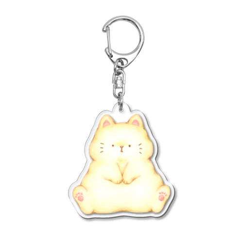 もちもちねこのおすわり Acrylic Key Chain