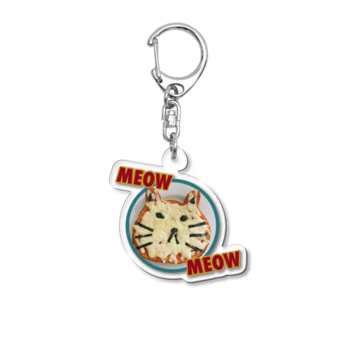 MEOW PIZZA Acrylic Key Chain