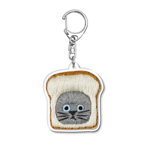 かぶる猫[食パンver.](ロシアンブルー) Acrylic Key Chain