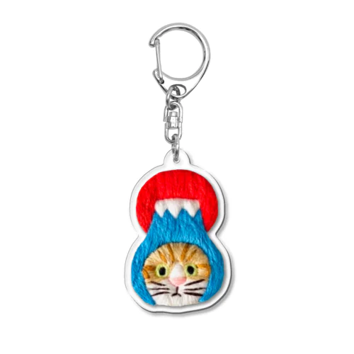 かぶる猫[富士山(初日の出)ver.](茶白猫) Acrylic Key Chain