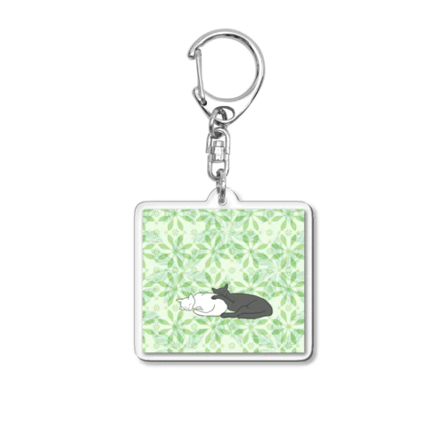 起こさないでね🐈‍⬛　グリーン Acrylic Key Chain