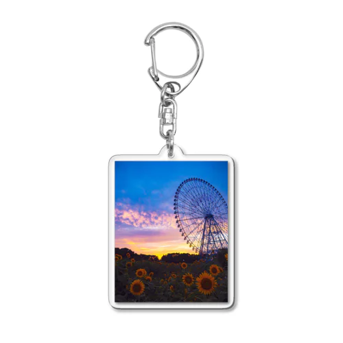 夕焼け空と向日葵 Acrylic Key Chain