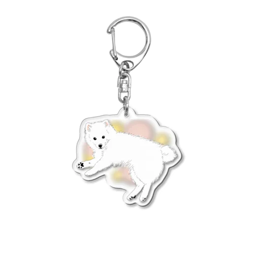 しろもふのこいぬ（カラー） Acrylic Key Chain