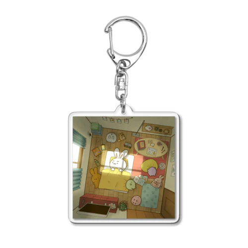 寝坊を確信したうさぎ Acrylic Key Chain