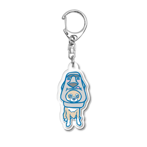 モアイ像犬 Acrylic Key Chain