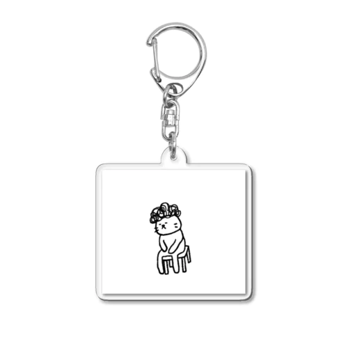 アフロ猫キーホルダー Acrylic Key Chain