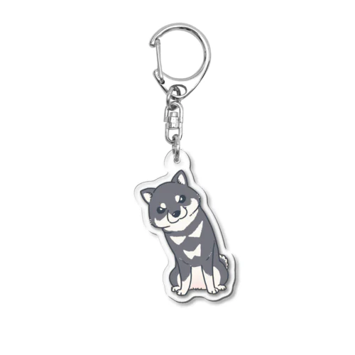 首をかしげる柴犬（黑柴） Acrylic Key Chain