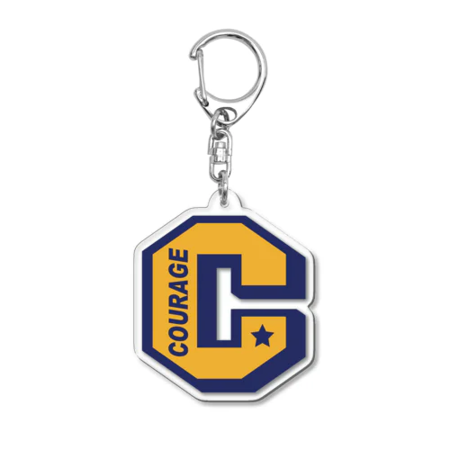 カレッジ風COURAGE(勇気)ワッペン Acrylic Key Chain