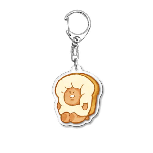 頭が食パンに突入してしまったくま Acrylic Key Chain