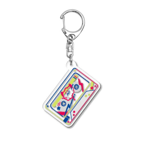 カセットテープ_カラフル Acrylic Key Chain