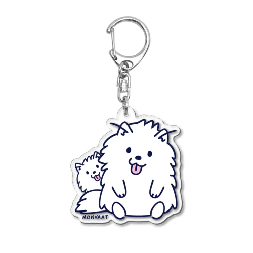 らんらんポメラニアン*イラスト型 Acrylic Key Chain