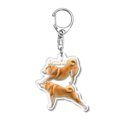 前に後ろに伸びる犬 Acrylic Key Chain