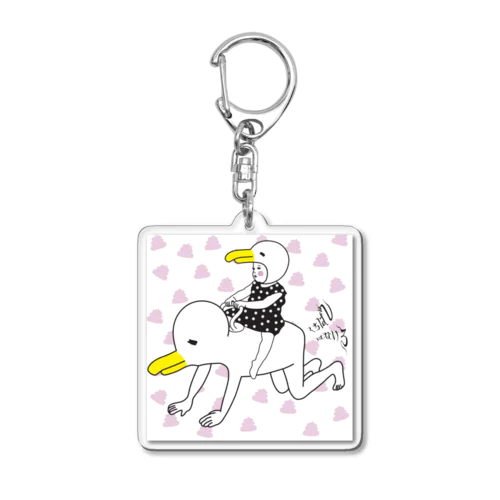 鳥の乗り物 Acrylic Key Chain