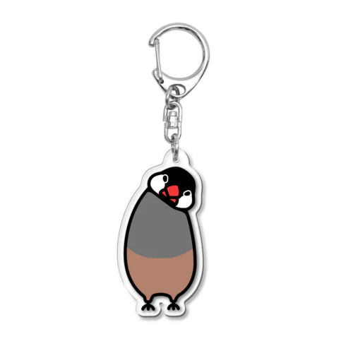 疑問形文鳥 ノーマル文鳥 Acrylic Key Chain