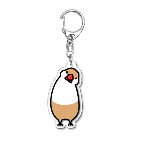 疑問形文鳥 クリーム文鳥 Acrylic Key Chain