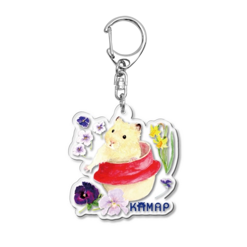 【KAMAP】お花とキンクマ Acrylic Key Chain