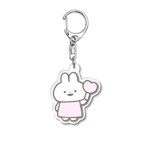 ほんわかうさぎ(ピンクペンライト) Acrylic Key Chain