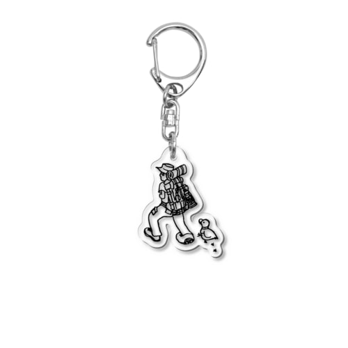 TABINIDERU02(黒文字) Acrylic Key Chain