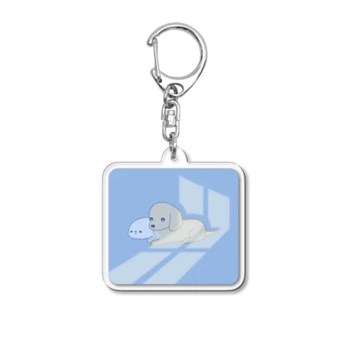 深夜に起きて目が冴えちゃった犬 Acrylic Key Chain