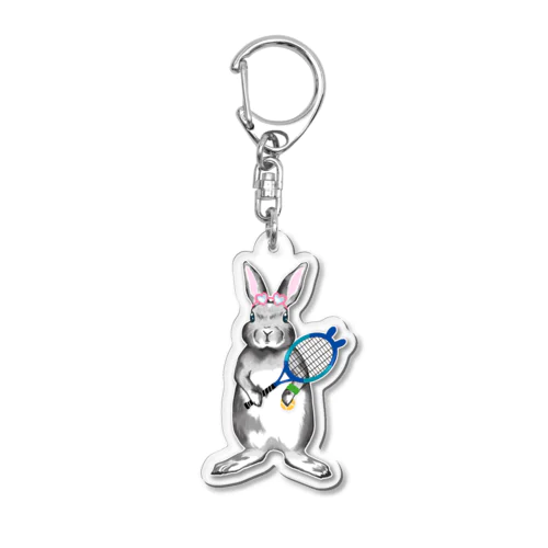 うさリンピック代表選手 モック(テニス) Acrylic Key Chain