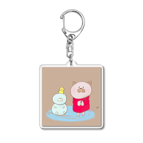 冬の日 ねこだるまちゃんと Acrylic Key Chain