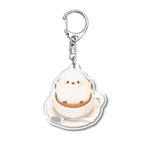 シマエナガのラテ Acrylic Key Chain