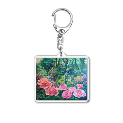 rose garden Acrylic Key Chain