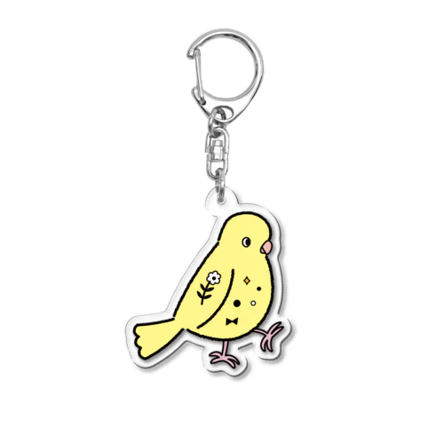 インコ　黄色 Acrylic Key Chain