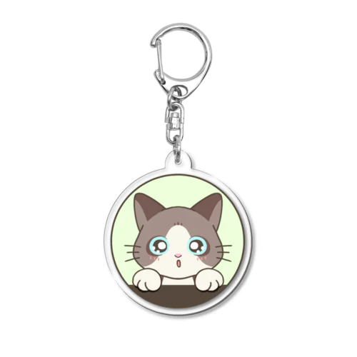 Limeくんのお友達(ハチワレ)丸型キーホルダー Acrylic Key Chain