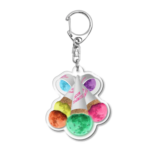 月のアイス colorful moon Acrylic Key Chain