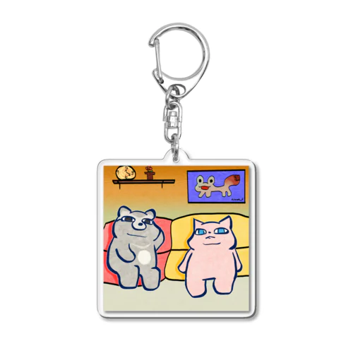 はぎちゃんとこまめちゃん_怠惰 Acrylic Key Chain