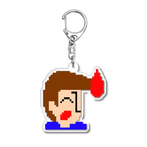 リーゼント燃えてるよ　ドット絵3 Acrylic Key Chain