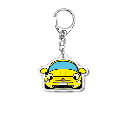 黄色カー Acrylic Key Chain