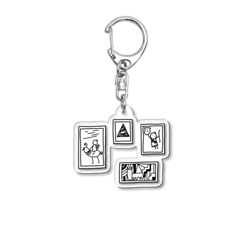 古代の謎展(白黒) Acrylic Key Chain