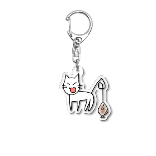 釣り猫ちくちくぼーんちゃん(ひらめ) Acrylic Key Chain