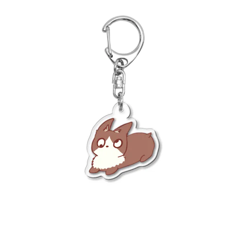 斜視の犬 Acrylic Key Chain