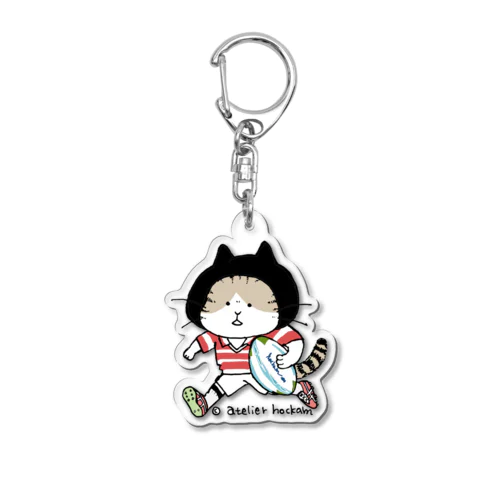 ラグビーねこ Acrylic Key Chain