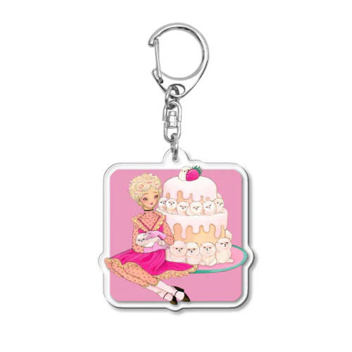 年功序列のポメケーキ Acrylic Key Chain